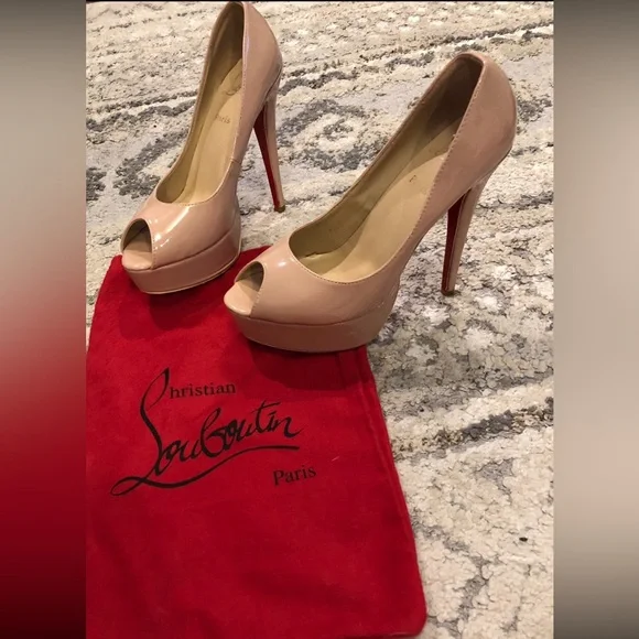 Christian louboutin Nude Platform Peep Toe Pumps - Picture 3 of 15